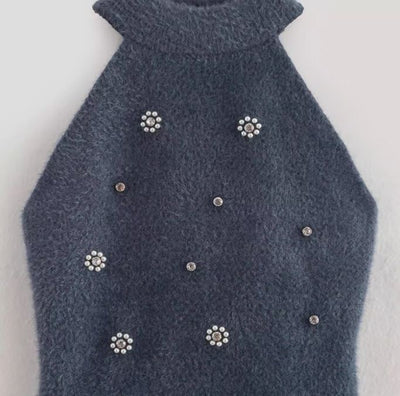 Cozy Stoffkleid mit Perlen