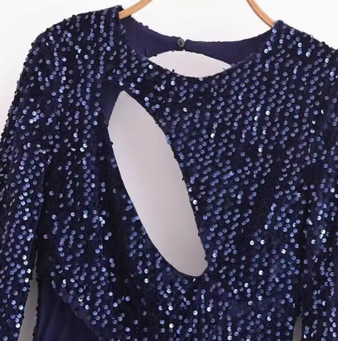 Shiny Blaues Paillettenkleid
