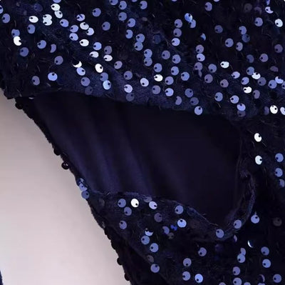 Shiny Blaues Paillettenkleid