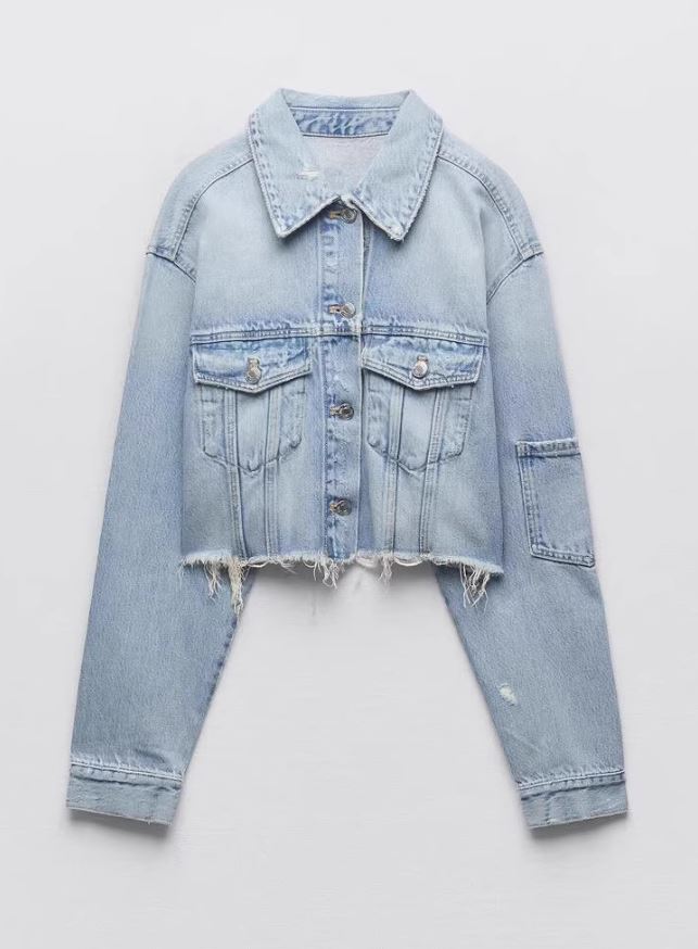 Virale Cropped Jeans Jacke